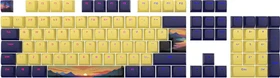 Dark Project Sunset Multilingual Keycaps, Kunststoff (PBT) Double-Shot, CSA-Profil, gelb/blau, 177 Tasten, ANSI & ISO