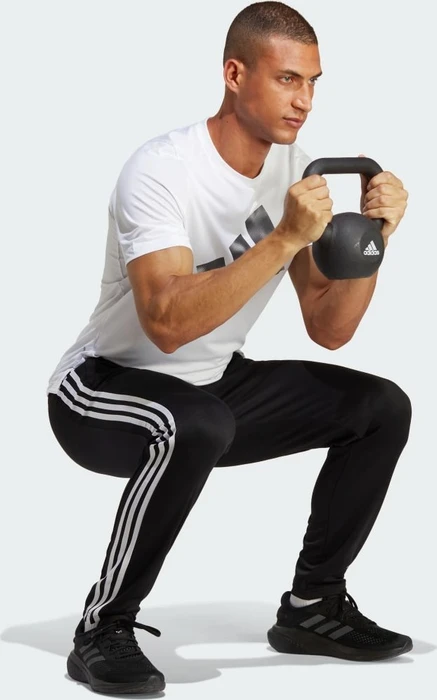 adidas Train Essentials 3-Streifen Trainingshose lang schwarz/weiß (Herren)
