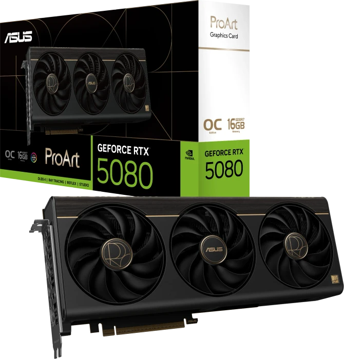 ASUS ProArt GeForce RTX 5080 OC Edition, PROART-RTX5080-O16G, 16GB GDDR7, HDMI, USB-C, 2x DP