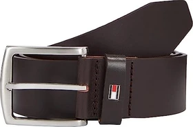 Tommy Hilfiger Denton Leder mit Flag-Logo Gürtel dark brown