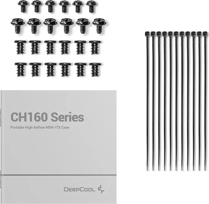 DeepCool CH160, schwarz, Glasfenster, Mini-ITX