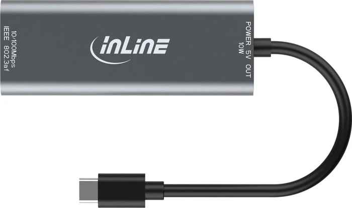 InLine PoE auf USB-C PoE-Adapter, LAN-Adapter, 10W, RJ-45, USB-C 2.0 [Stecker]