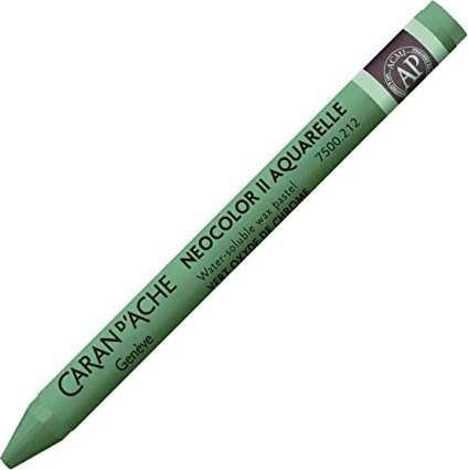 Caran d'Ache Neocolor II Aquarelle Wachskreide, chromoxydgrün, 10er-Pack