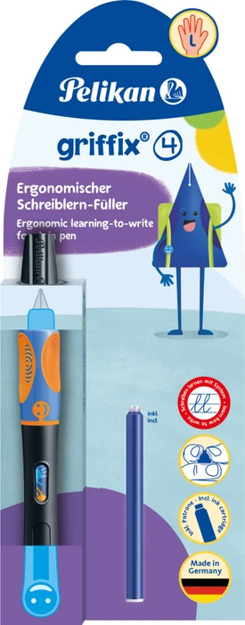 Pelikan griffix 4 neon black, linke Hand, Blister