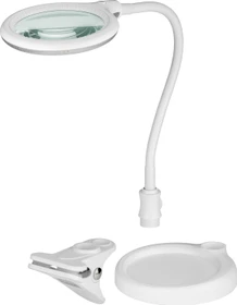 Wentronic Goobay LED-Stand-/Klemm-Lupenleuchte, 6W, 1.75x, 3 Dioptrien weiß