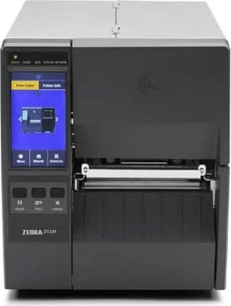 Zebra DT Printer ZT231 4in 203 dpi Direct Thermal Tear EU/UK Cords USB Serial Ethernet BTLE Host EZPL (ZT23142-D0E000FZ) Image