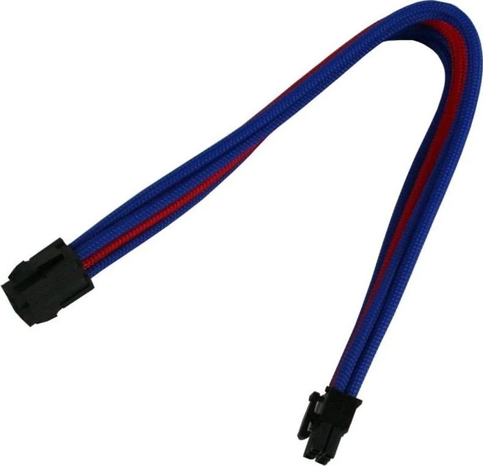 Nanoxia 6-Pin PCIe Verlängerung 30cm, sleeved blau/rot