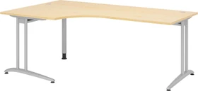 Hammerbacher Ergonomic B-Serie BS82/3 Eckschreibtisch 200x120cm Ahorn/silber