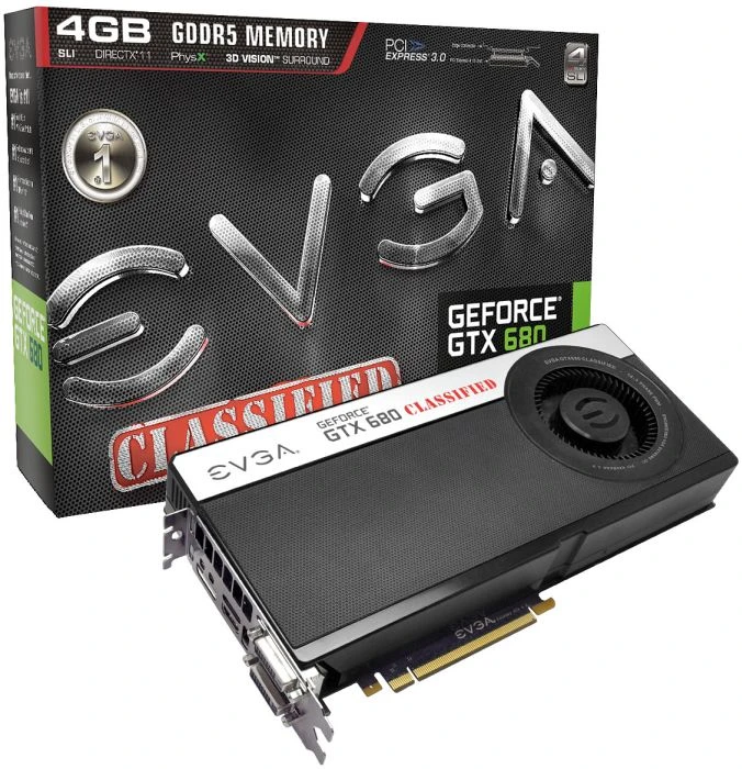 EVGA GeForce GTX 680 Classified, 4GB GDDR5, 2x DVI, HDMI, DP
