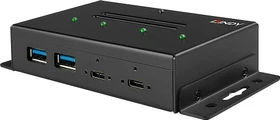 Lindy Industrial Wallmount USB-Hub, 2x USB-C 3.1, 2x USB-A 3.1, USB-C 3.1 [Buchse] (43094)