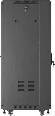 Lanberg 19" Rackschrank 27HE, freistehend, Flat Pack, Glastür, IP20, RAL 9004, 600mm tief