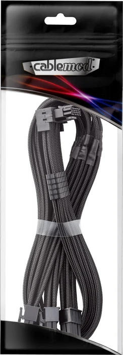 CableMod C-Series Pro, 12VHPWR Kabel, Corsair Type 4, 3x 8-Pin PCIe Stecker auf 16-Pin PCIe 5.0 12VHPWR Stecker, Adapterkabel, 90°, Variante A, schwarz, 60cm