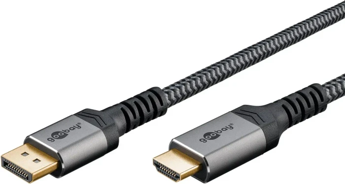 goobay Highspeed DisplayPort 1.2 auf HDMI 2.0 anthrazit/silber, 1m