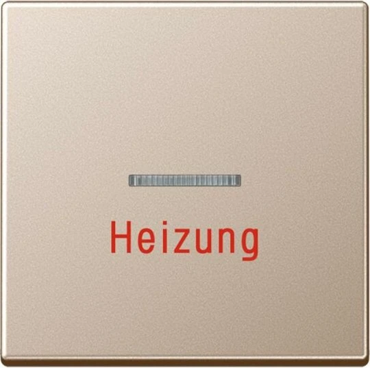 Jung Serie A Wippe mit Lichtleiter und Aufschrift Heizung, champagner