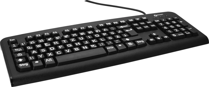 Geemarc Großschrifttastatur V3, schwarz, USB, DE