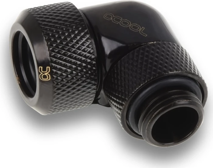 Alphacool Eiszapfen 90° G1/4" auf 13mm HardTube Anschraubtülle, schwarz, 4er-Pack