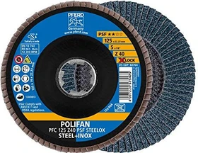Pferd PFC 125 Z 40 PSF STEELOX/X-LOCK Fächerschleifscheibe K40, 125mm, 10 Stück