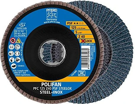 Pferd PFC 125 Z 40 PSF STEELOX/X-LOCK Fächerschleifscheibe K40, 125mm, 10 Stück