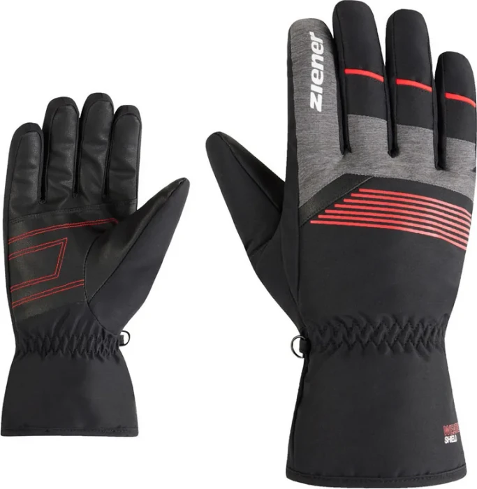 Ziener Gevin Skihandschuhe schwarz/rot