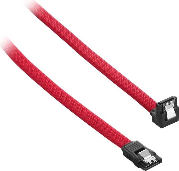 CableMod ModMesh Right Angle SATA 6Gb/s Kabel rot 0.3m, gewinkelt