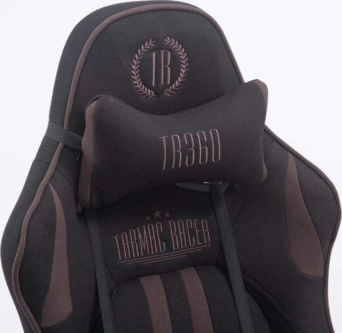CLP Racing Limit Stoff Gamingstuhl mit Fußstütze, schwarz/braun