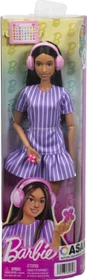 Mattel Barbie - Fashionistas Autistische Barbie in Lila Gestreiftem Kleid