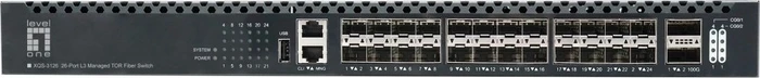 LevelOne GTL Rackmount 10G Managed Switch, 24x SFP+, 2x QSFP28