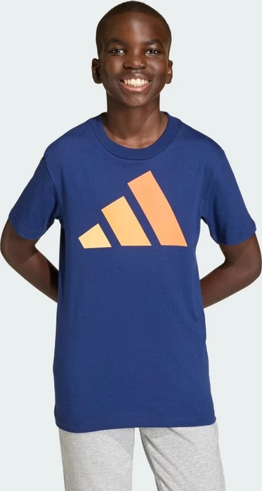 adidas Essentials T-Shirt kurzarm dark blue/semi ice tangerine/pure tangerine/pure orange (Junior)