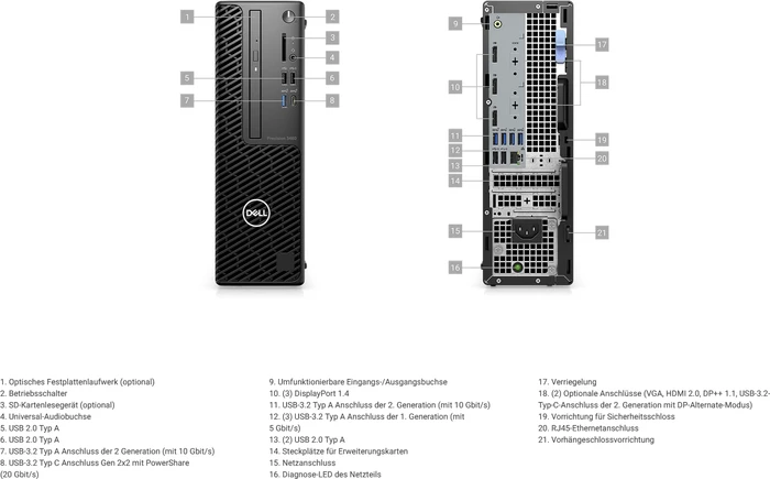 Dell Precision 3460 SFF Workstation, Core i7-14700, 16GB RAM, 512GB SSD