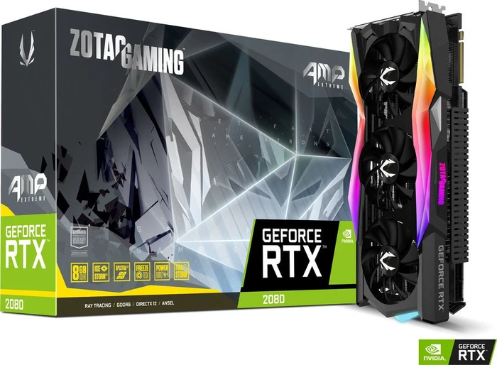 Zotac Gaming GeForce RTX 2080 AMP Extreme, 8GB GDDR6, HDMI, USB-C, 3x DP