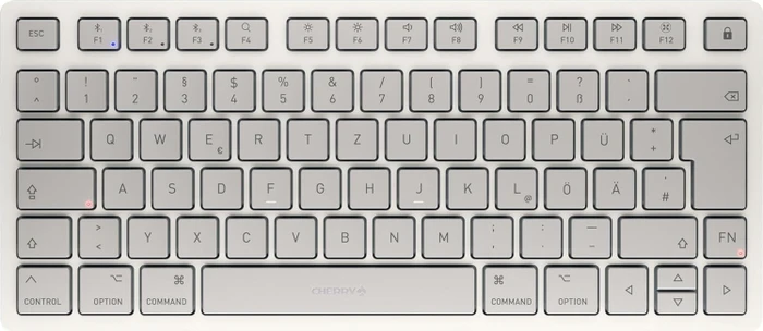 Cherry KW 7100 Mini BT for Mac, weiß/grau, Bluetooth, DE