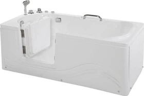 Home Deluxe Vital M Seniorenbadewanne liegend mit Whirlpoolfunktion 153x76cm, links