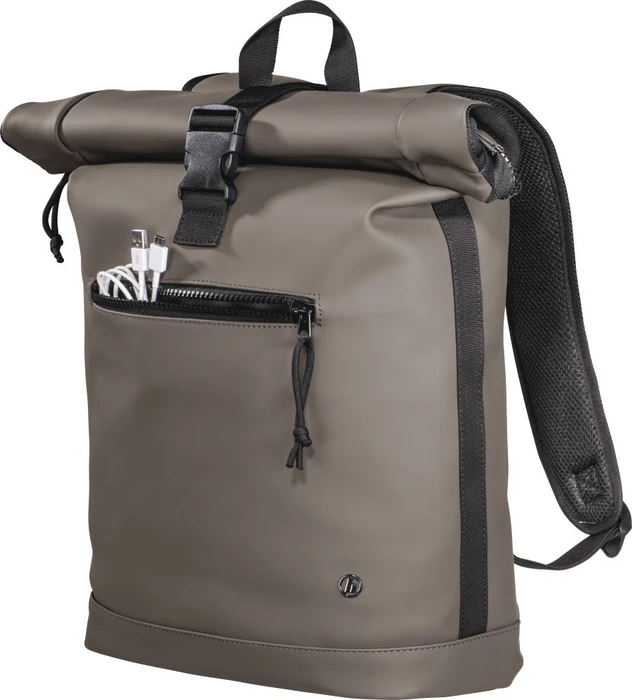 Hama Merida Roll-Top Notebook-Rucksack 15.6" taupe