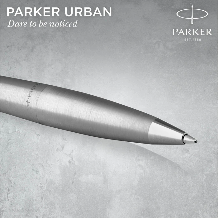 Parker Urban Twist Metro Metallic Chrome Trim M Kugelschreiber silber, Geschenkbox