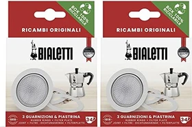 Bialetti 3 Gummidichtung + 1 Filter für 3/4 Tassen Aluminium