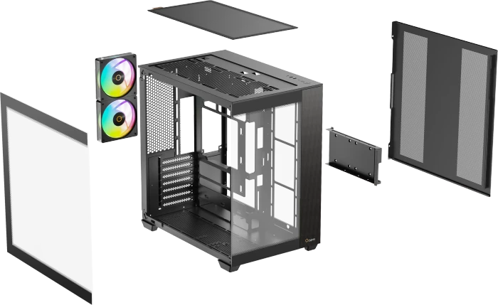 Ocypus Delta C74 ARGB, schwarz, Glasfenster