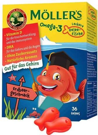 Möller's Omega-3 Gelee Fische Gummies, 36 Stück