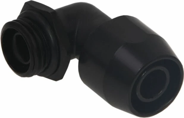 Alphacool HF Anschraubtülle TPV Metall G1/4" auf 12.7/7.6mm schwarz, 90°