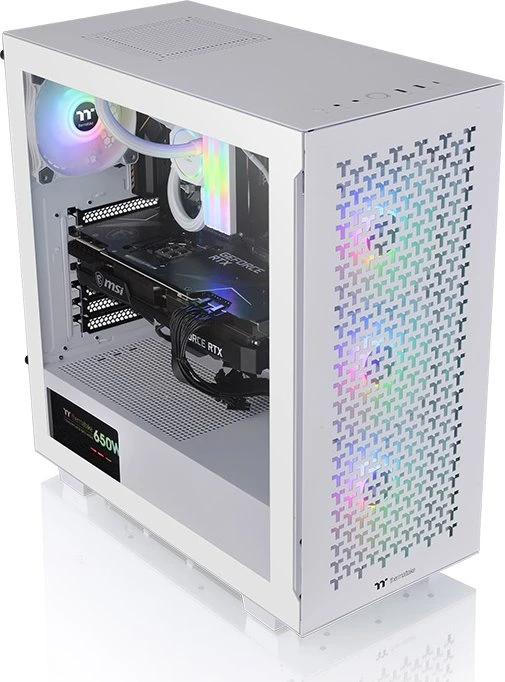 Thermaltake V350 TG ARGB Air Snow Edition, weiß, Glasfenster