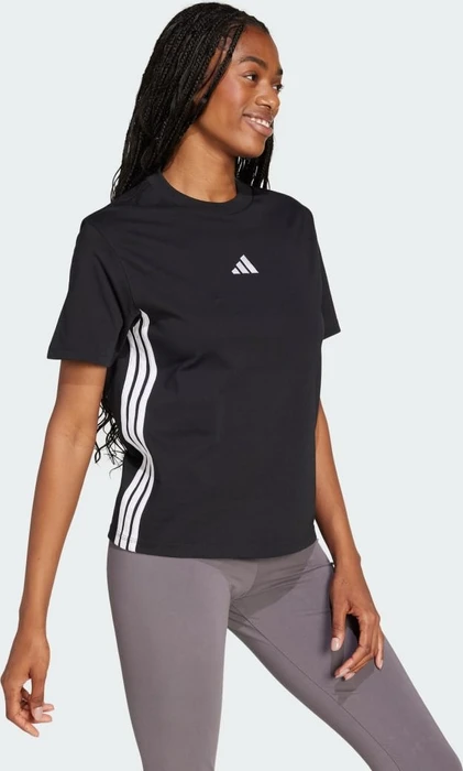 adidas Essentials 3-Streifen Cotton T-Shirt kurzarm schwarz/weiß (Damen)