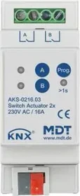 MDT Schaltaktor AKS 2-fach, 2TE REG, 16A (AKS-0216.03)