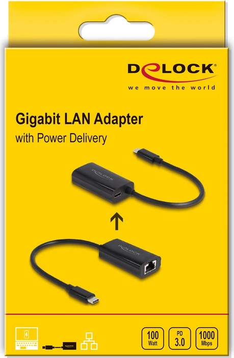 DeLOCK Gigabit LAN-Adapter, RJ-45, USB-C 3.0 [Stecker]