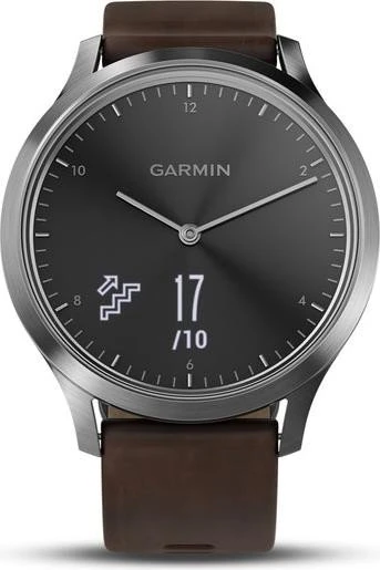 Garmin vivomove HR Premium Aktivitäts-Tracker silber/braun