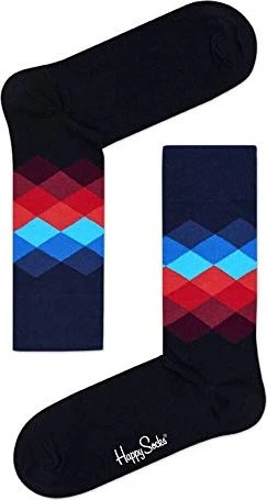 Happy Socks Faded Diamond Socken schwarz