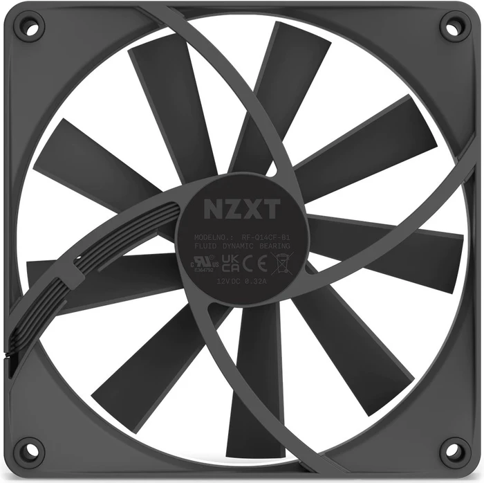 NZXT F Series F140Q (2022), Matte Black, schwarz, 140mm