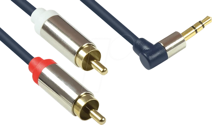Good Connections 3.5mm Klinke gewinkelt/Composite Audio Kabel gerade 2m