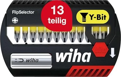 Wiha SB 7947-Y202 FlipSelector Y-Bit Pozidriv Bitset inkl. Werkzeugbox, 13-tlg.