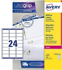 Avery-Zweckform Adressetiketten, 63.5x33.9mm, weiß, 100 Blatt (2400 Etiketten)