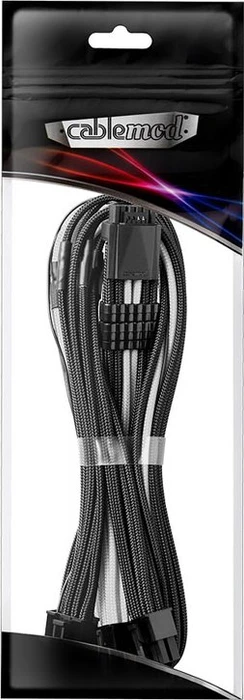 CableMod C-Series Pro ModMesh 12VHPWR for Corsair, 3x 8-Pin PCIe Stecker auf 16-Pin PCIe 5.0 12VHPWR Stecker, Adapterkabel, schwarz/weiß, 60cm