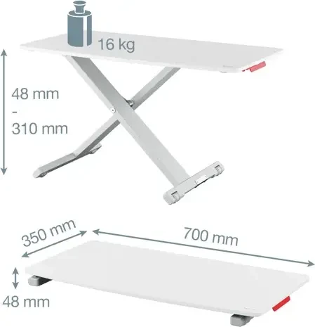 Leitz Ergo Cosy Schreibtischaufsatz 70x35cm weiß/weiß